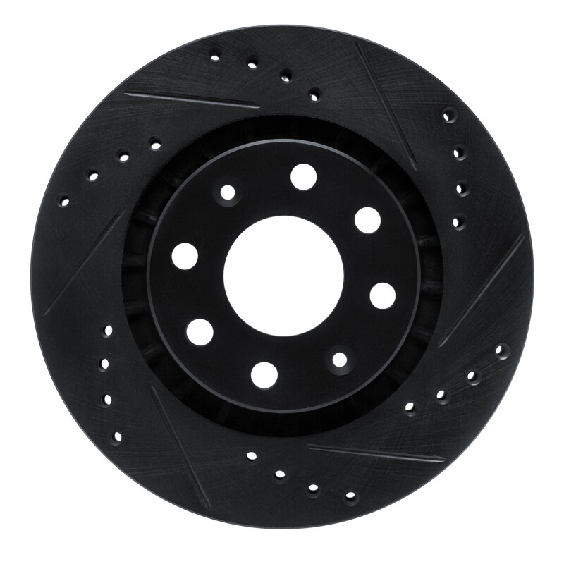 Picture of R1 04-17 Chevrolet AVEO5 Front Right Drilled & Slotted Black Brake Rotor