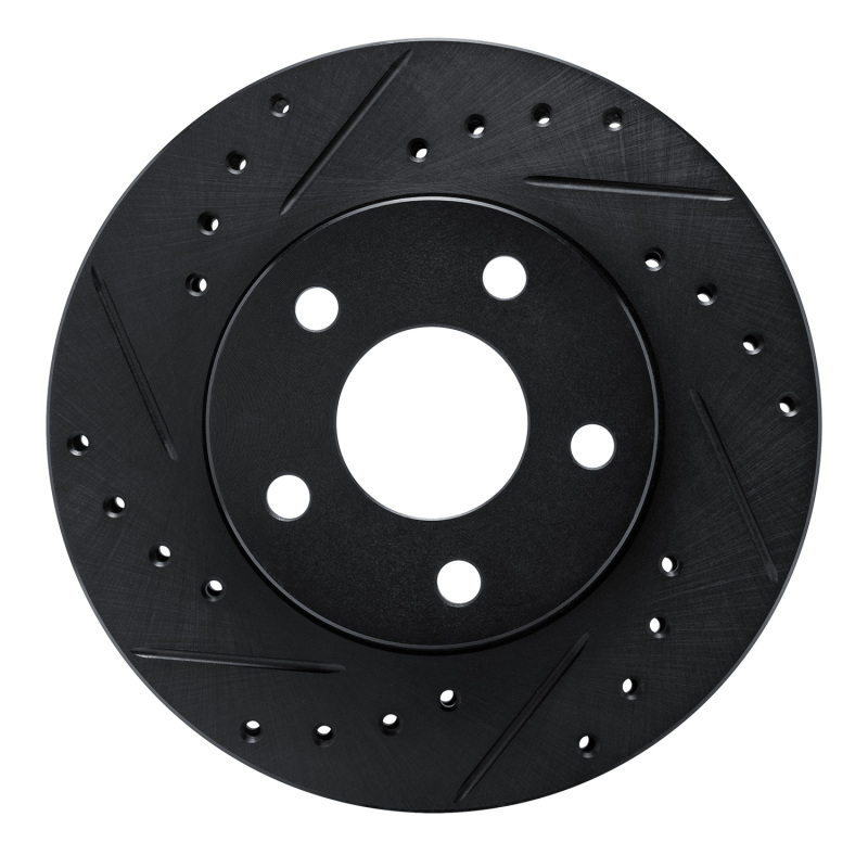 Picture of R1 82-84 Buick SKYHAWK Front Left Drilled & Slotted Black Brake Rotor