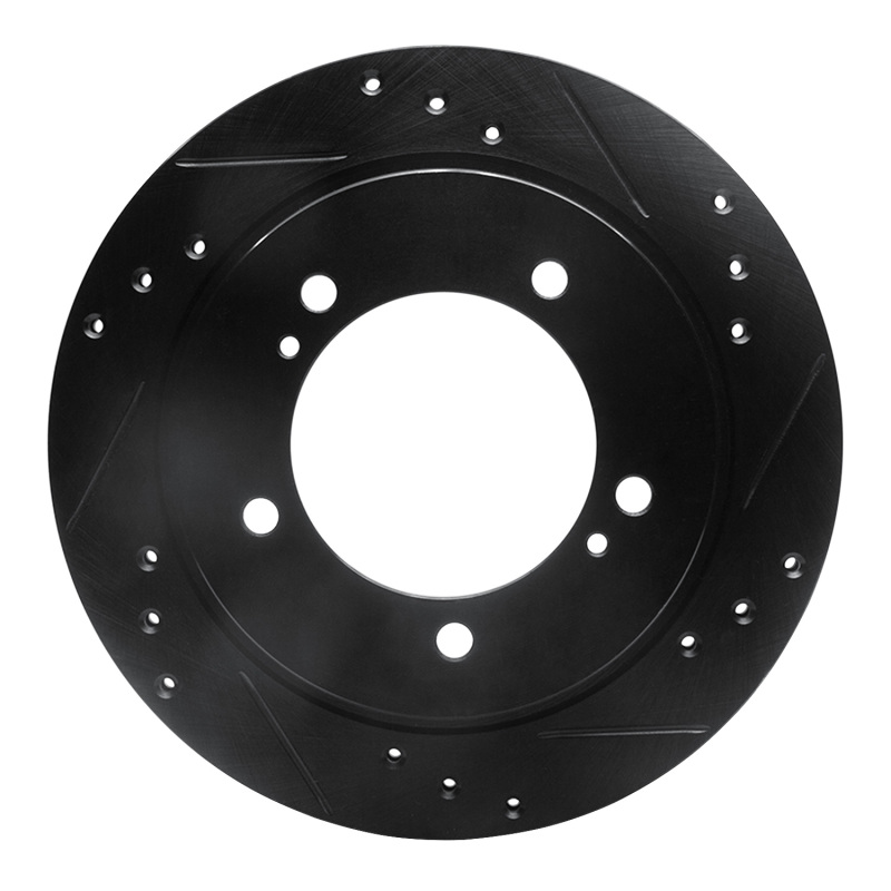 Picture of R1 99-04 Chevrolet Tracker Front Right Drilled & Slotted Black Brake Rotor