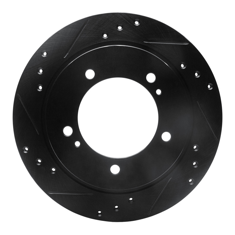 Picture of R1 99-04 Chevrolet Tracker Front Left Drilled & Slotted Black Brake Rotor