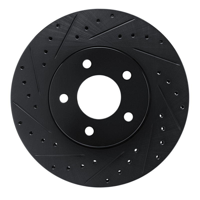 Picture of R1 01-07 Buick Rendezvous Front Left Drilled & Slotted Black Brake Rotor