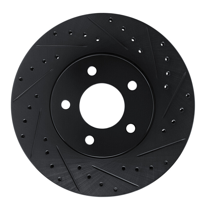 Picture of R1 01-07 Buick Rendezvous Front Right Drilled & Slotted Black Brake Rotor