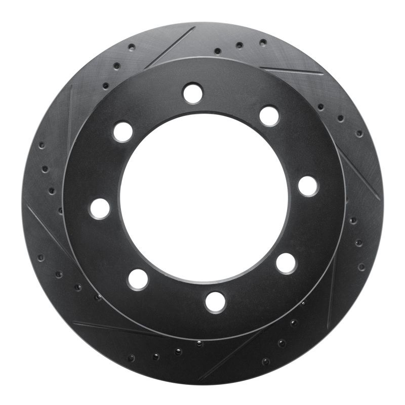 Picture of R1 20-25 Chevrolet Silverado 3500 HD Rear Left Drilled & Slotted Black Brake Rotor
