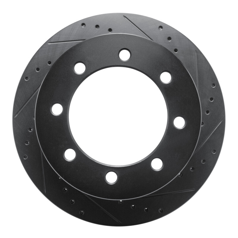 Picture of R1 20-25 Chevrolet Silverado 3500 HD Rear Right Drilled & Slotted Black Brake Rotor