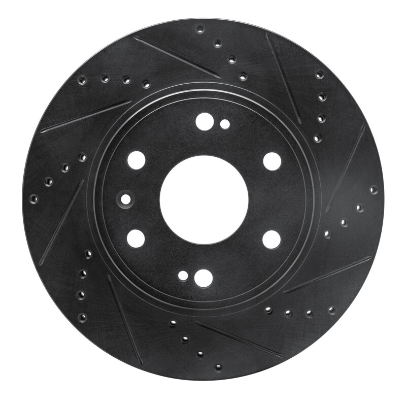 Picture of R1 09-20 Chevrolet TAHOE Front Right Drilled & Slotted Black Brake Rotor