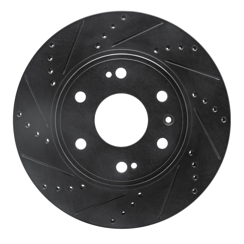 Picture of R1 09-20 Chevrolet TAHOE Front Left Drilled & Slotted Black Brake Rotor