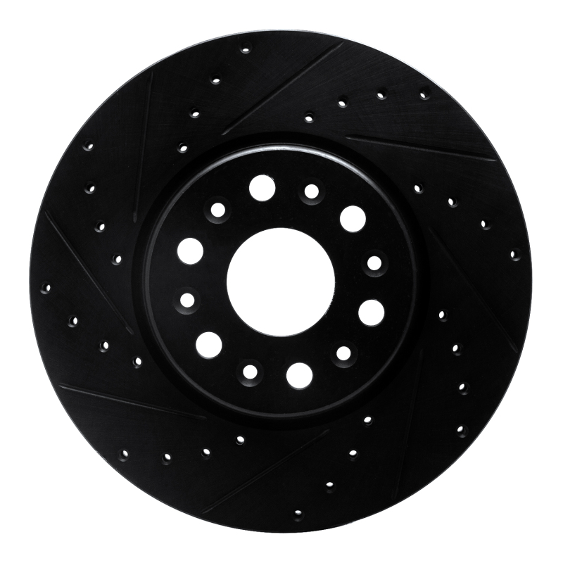 Picture of R1 17-25 Buick Enclave Front Left Drilled & Slotted Black Brake Rotor