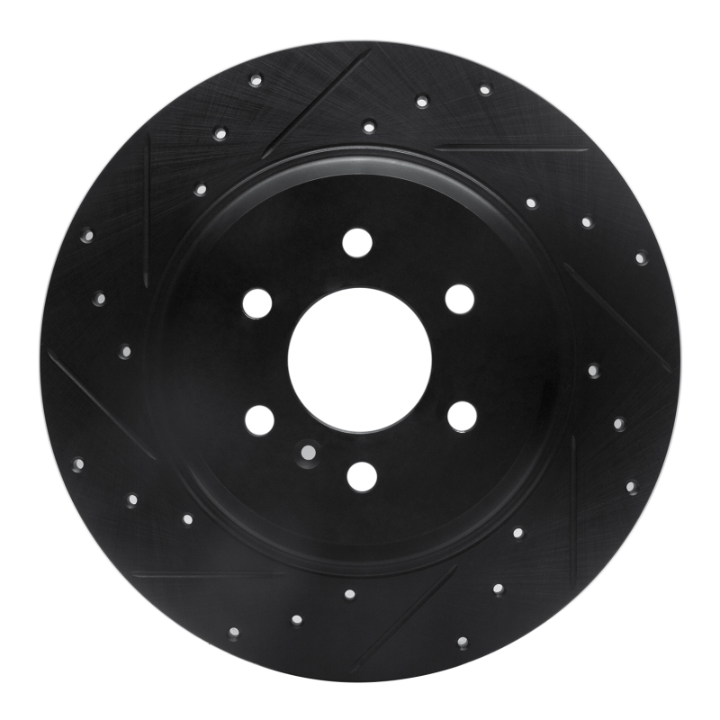 Picture of R1 11-15 VPG MV-1 Rear Left Drilled & Slotted Black Brake Rotor