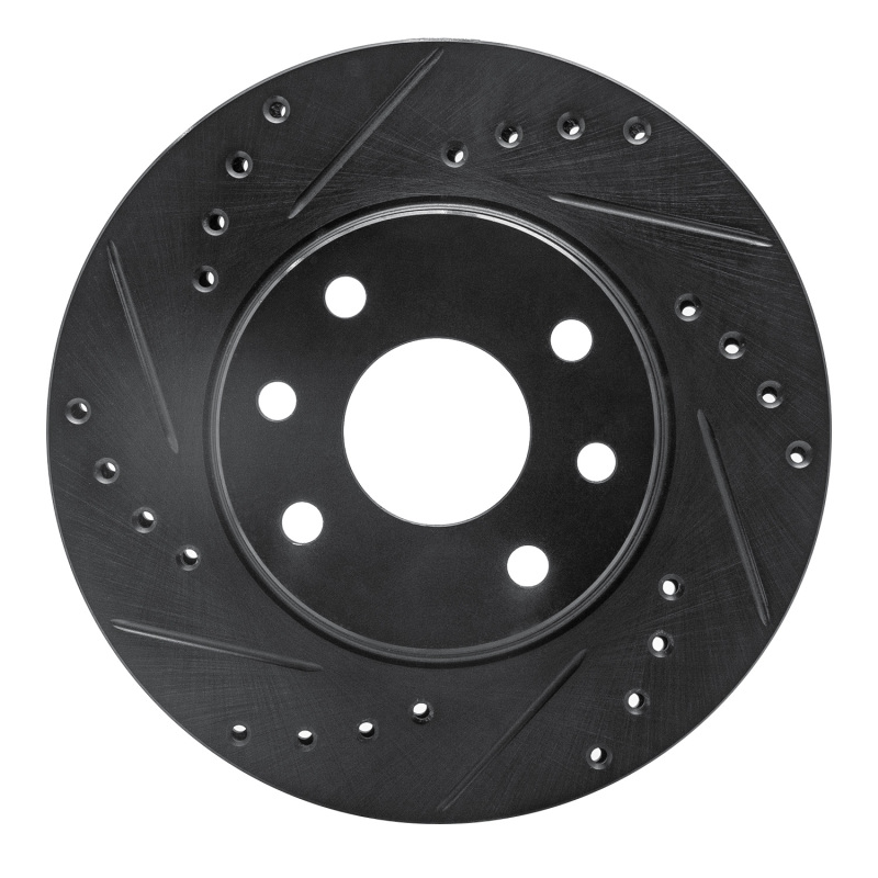 Picture of R1 90-93 Asuna SUNFIRE Front Left Drilled & Slotted Black Brake Rotor