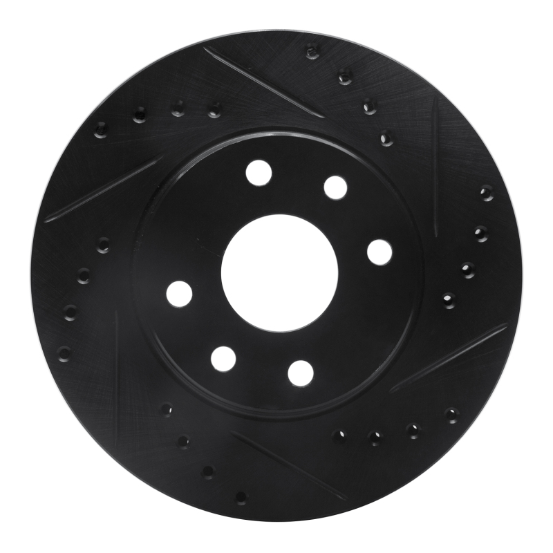 Picture of R1 90-93 Asuna SUNFIRE Front Right Drilled & Slotted Black Brake Rotor