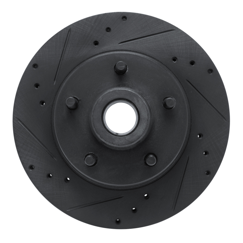 Picture of R1 73-73 Ford Gran Torino Front Left Drilled & Slotted Black Brake Rotor