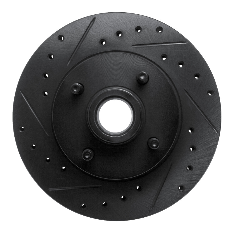 Picture of R1 78-93 Ford Fairmont Front Left Drilled & Slotted Black Brake Rotor