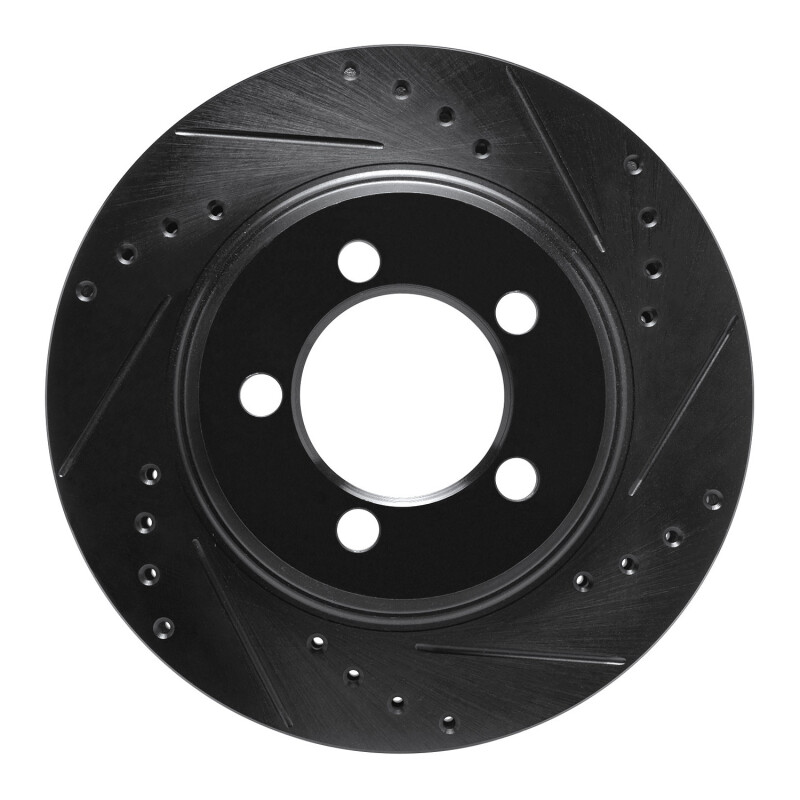 Picture of R1 67-67 Ford Galaxie Front Right Drilled & Slotted Black Brake Rotor