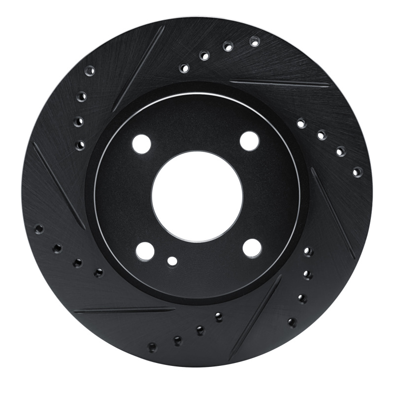 Picture of R1 11-19 Ford Figo (Mexico) Front Left Drilled & Slotted Black Brake Rotor