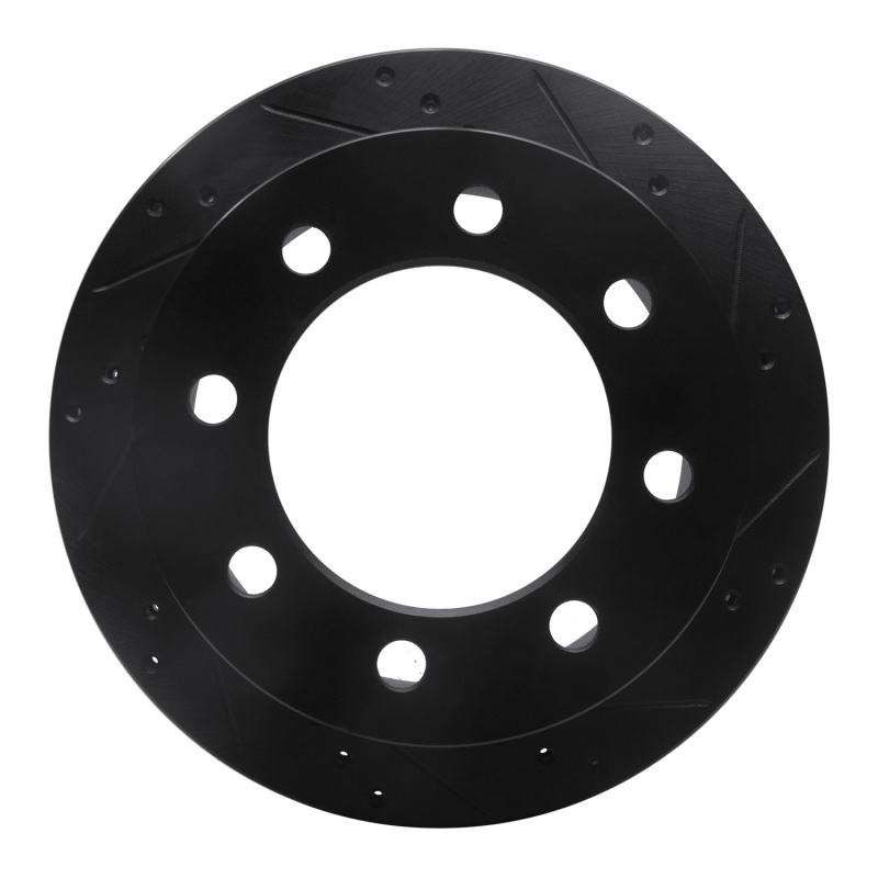 Picture of R1 00-02 Dodge Ram 4000 (Mexico) Rear Right Drilled & Slotted Black Brake Rotor