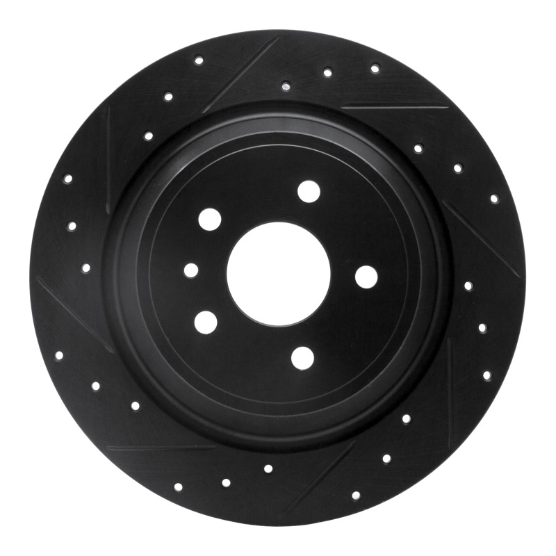 Picture of R1 13-20 Ford Escape Rear Left Drilled & Slotted Black Brake Rotor