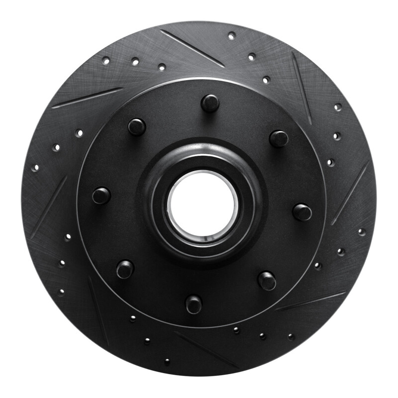 Picture of R1 68-75 Ford F-250 2WD (Excl Super Duty) Front Right Drilled & Slotted Black Brake Rotor