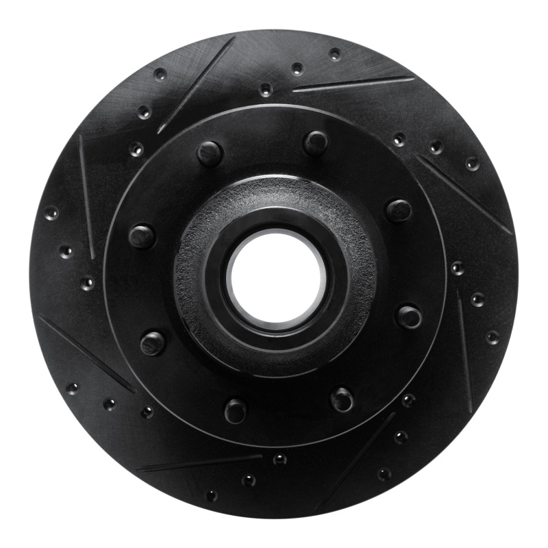 Picture of R1 80-85 Ford E-250 Econoline Club Wagon Front Left Drilled & Slotted Black Brake Rotor