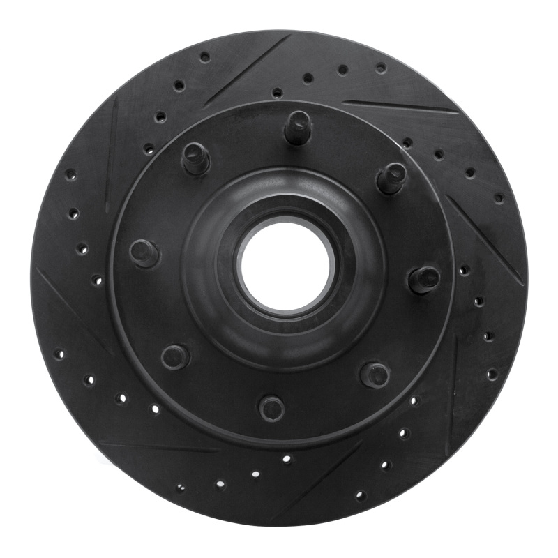 Picture of R1 80-85 Ford F-250 2WD (Excl Super Duty) Front Left Drilled & Slotted Black Brake Rotor