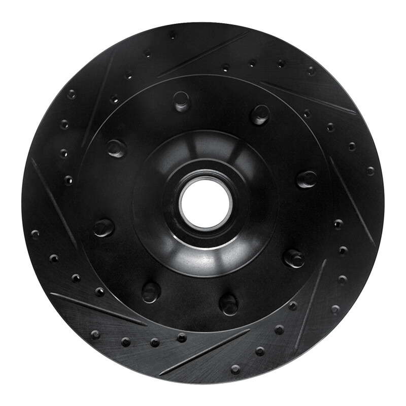 Picture of R1 80-85 Ford F-250 2WD (Excl Super Duty) Front Left Drilled & Slotted Black Brake Rotor
