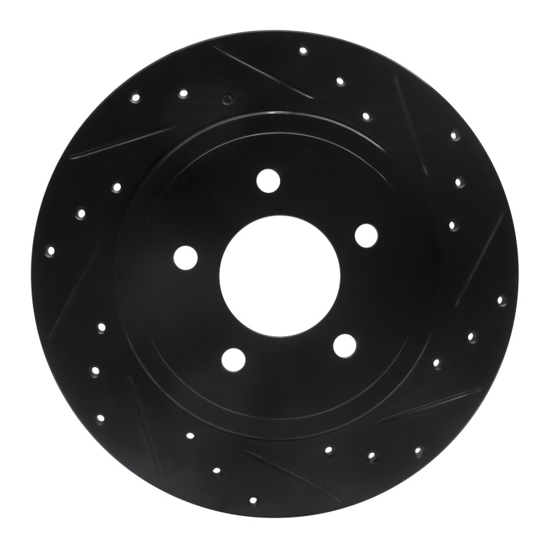 Picture of R1 05-08 Ford Escape Rear Right Drilled & Slotted Black Brake Rotor