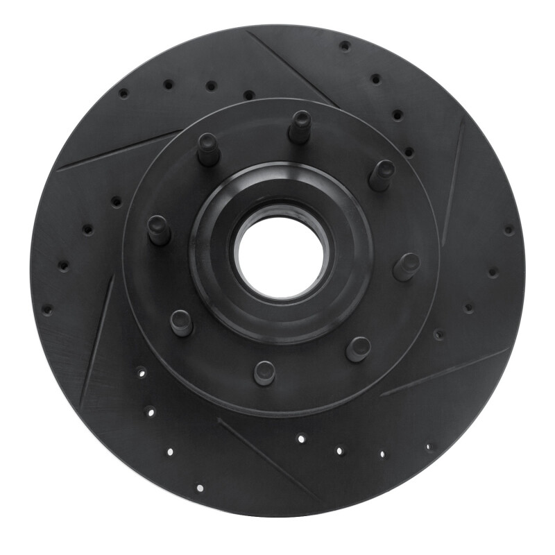 Picture of R1 11-25 Ford F-350 Super Duty 2WD Front Right Drilled & Slotted Black Brake Rotor