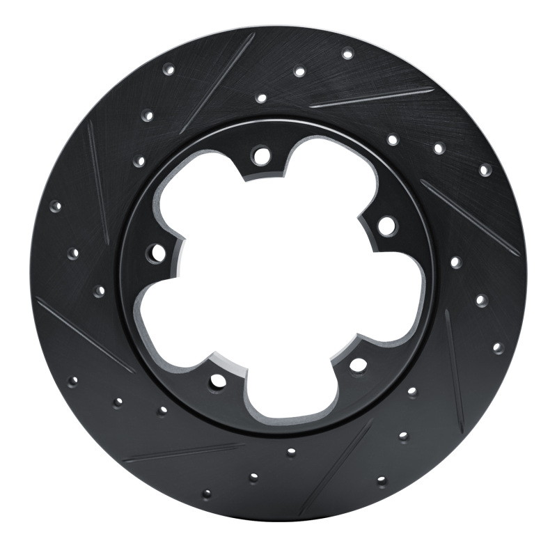 Picture of R1 15-25 Ford Transit-250 Rear Left Drilled & Slotted Black Brake Rotor