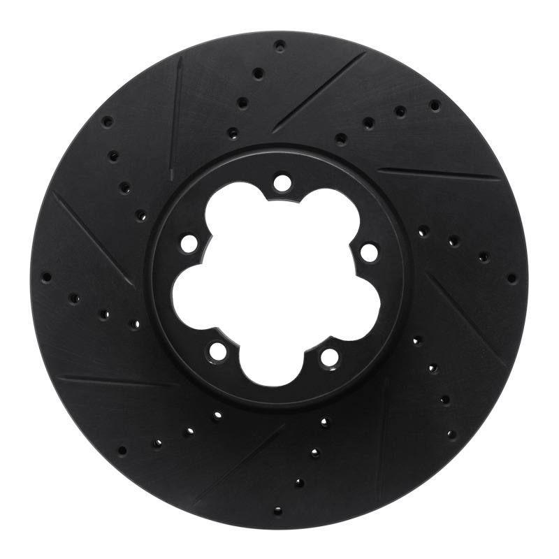 Picture of R1 15-25 Ford Transit-350 HD/DRW Front Left Drilled & Slotted Black Brake Rotor