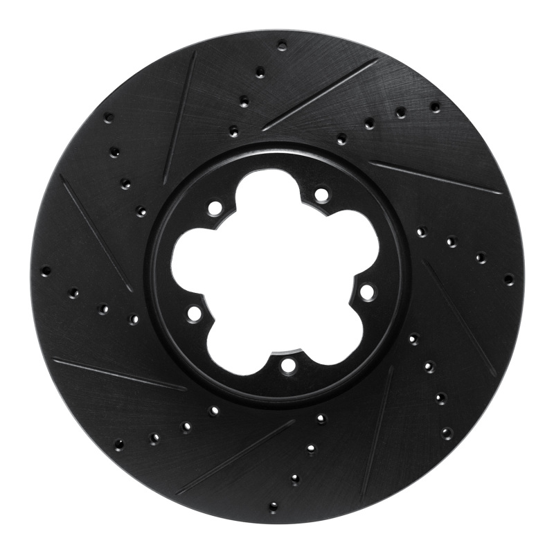 Picture of R1 14-19 Ford Transit-350/SRW Front Left Drilled & Slotted Black Brake Rotor