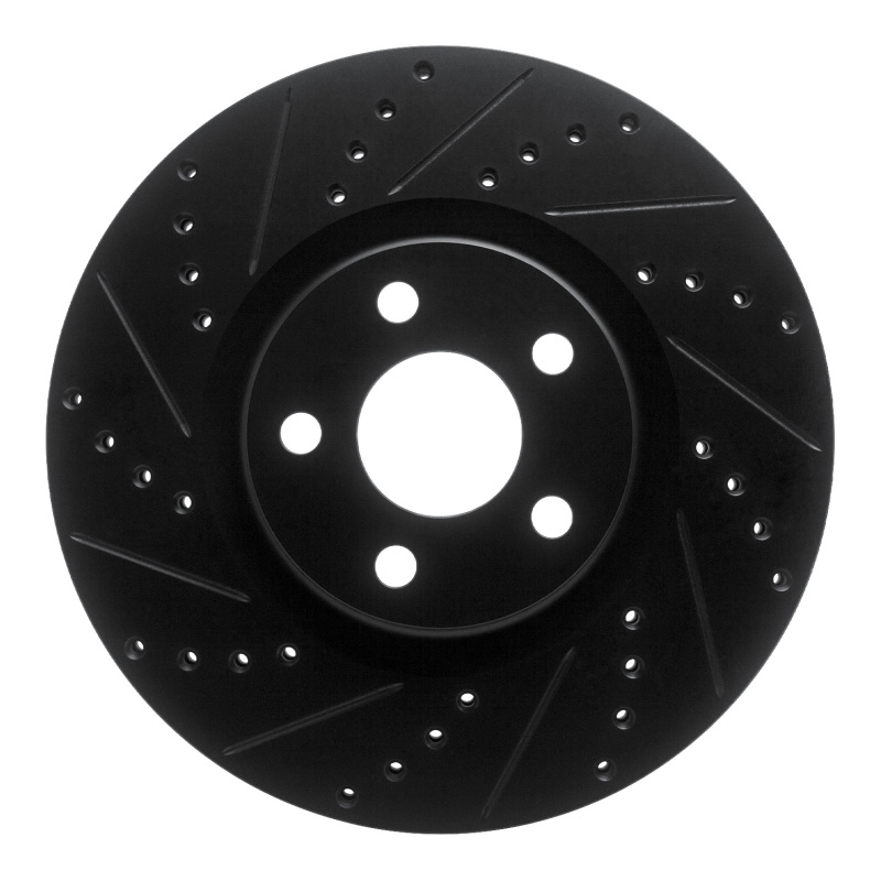 Picture of R1 17-20 Lincoln MKZ Front Left Drilled & Slotted Black Brake Rotor