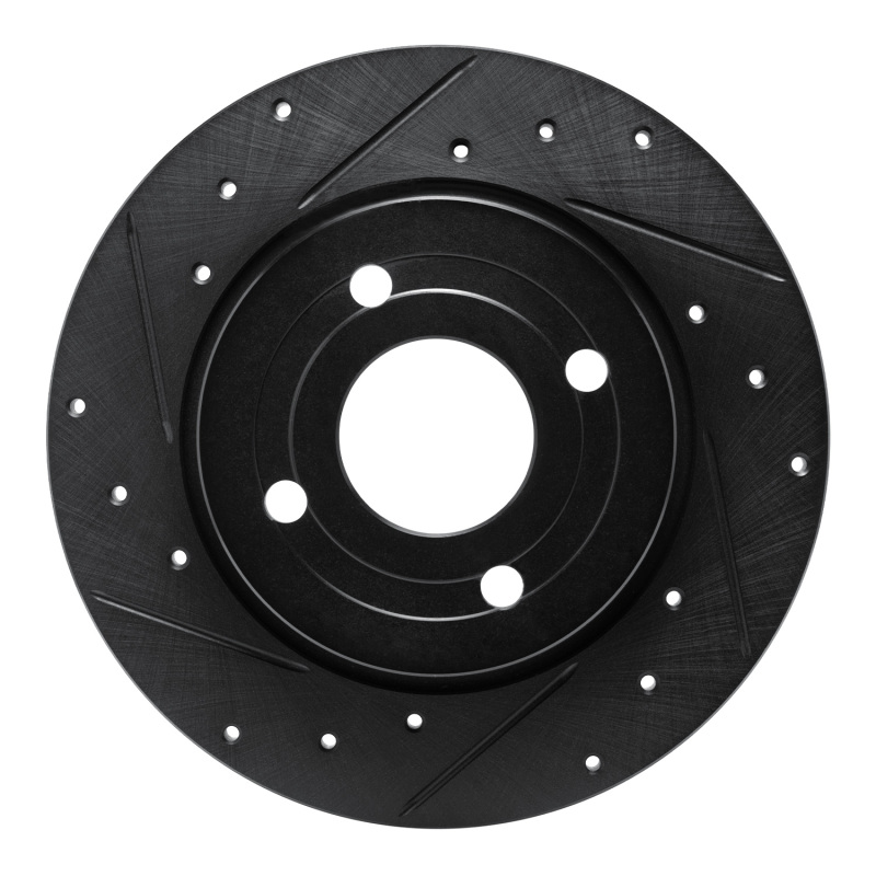 Picture of R1 18-22 Ford Ecosport Rear Left Drilled & Slotted Black Brake Rotor