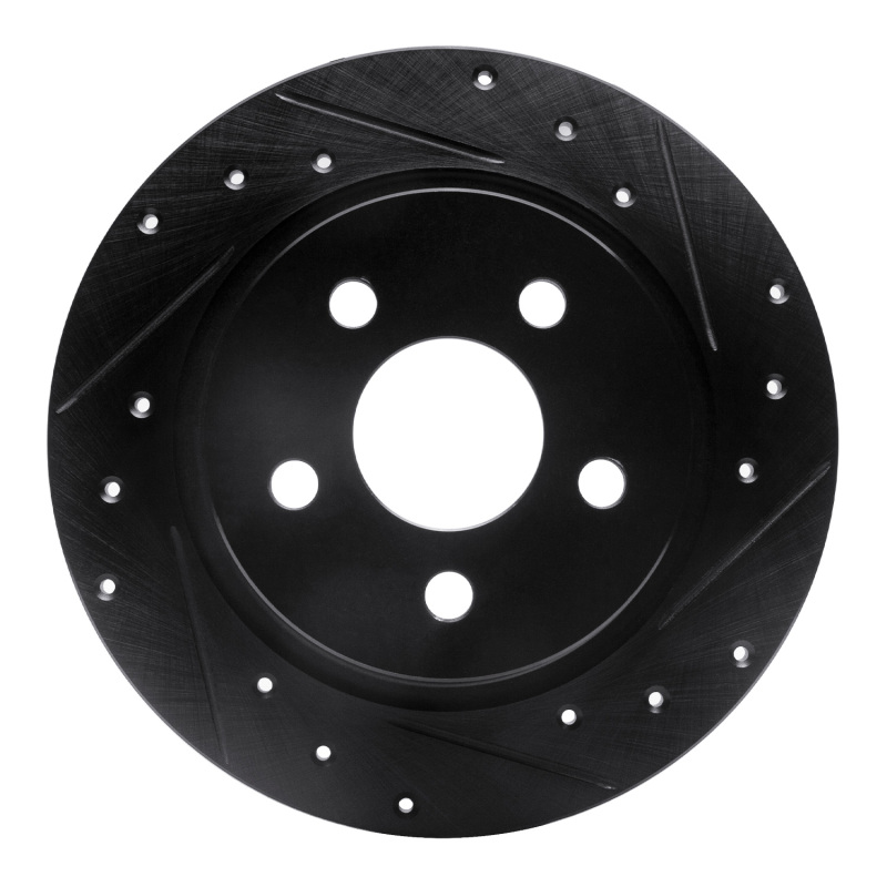Picture of R1 18-23 Ford Transit CONNECT Rear Right Drilled & Slotted Black Brake Rotor