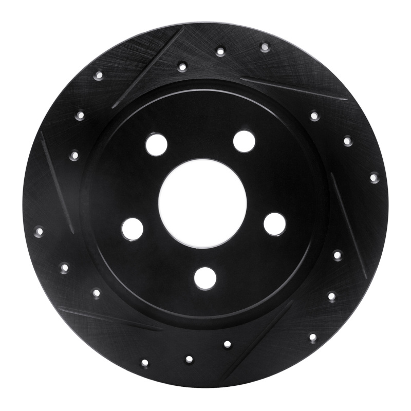 Picture of R1 18-23 Ford Transit CONNECT Rear Left Drilled & Slotted Black Brake Rotor