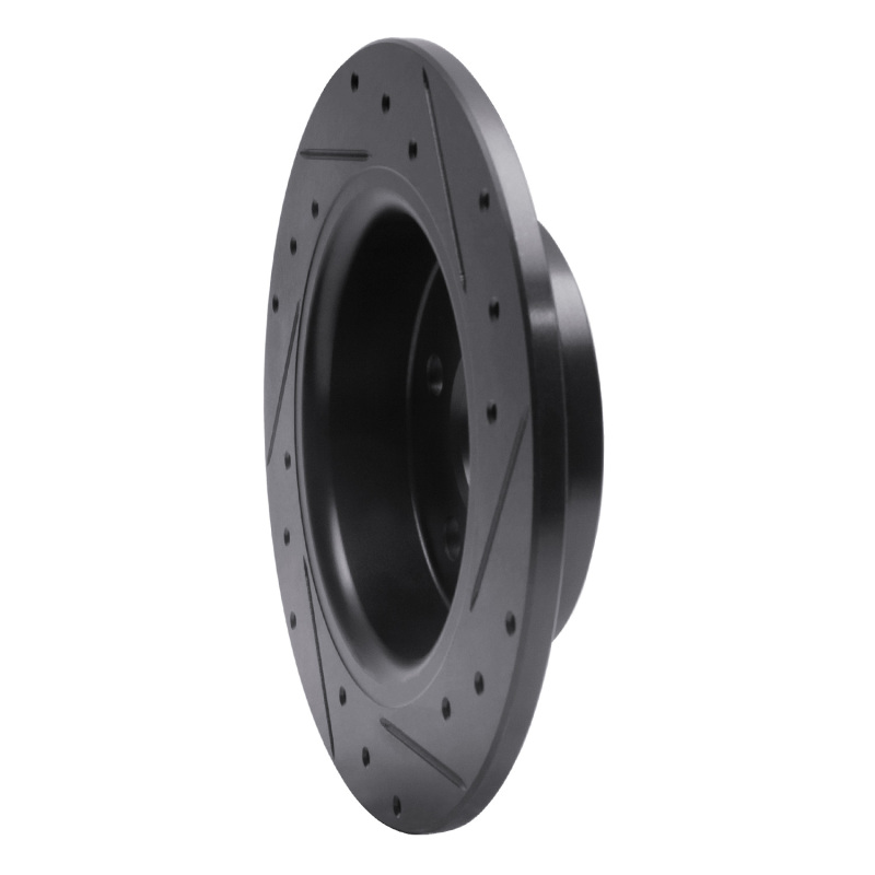 Picture of R1 18-23 Ford Transit CONNECT Rear Left Drilled & Slotted Black Brake Rotor
