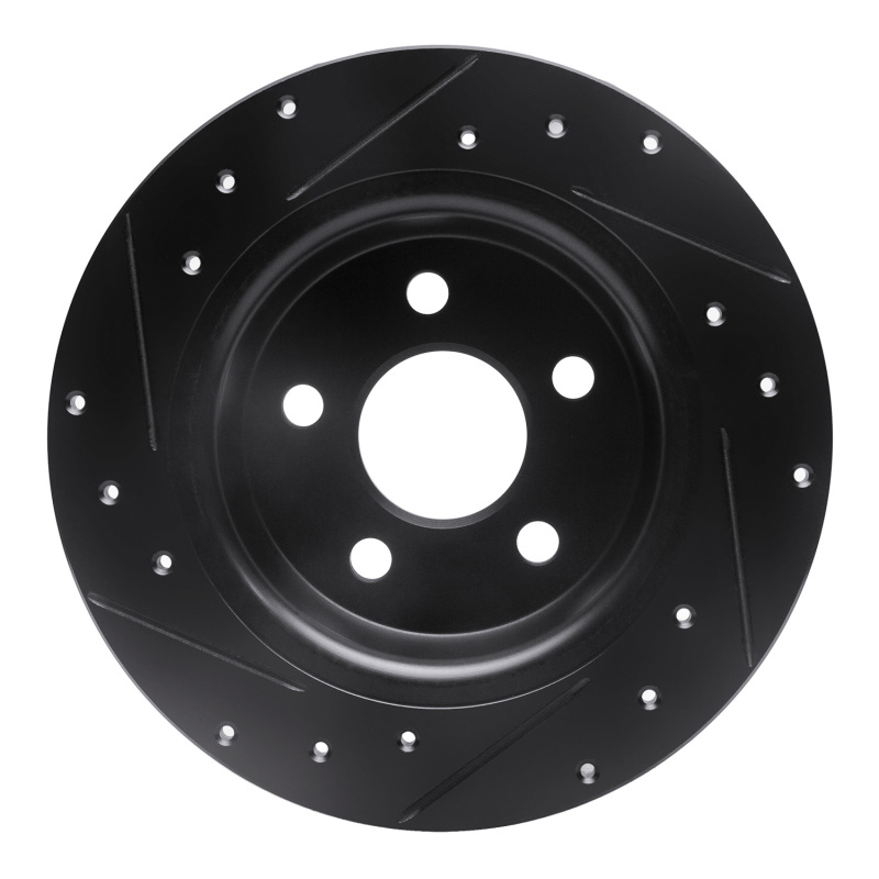 Picture of R1 18-23 Ford Transit CONNECT Rear Right Drilled & Slotted Black Brake Rotor