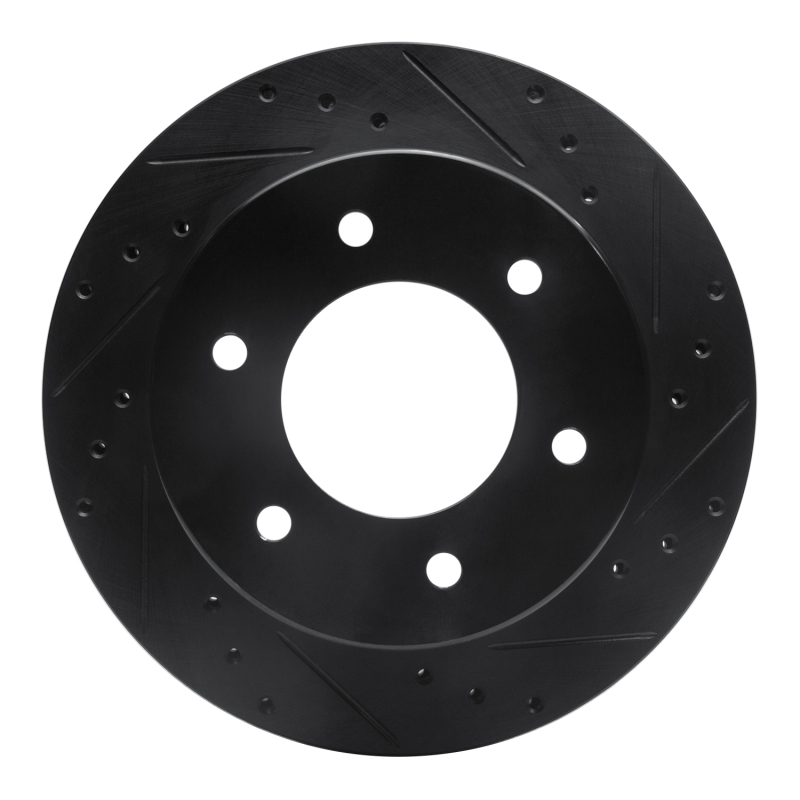 Picture of R1 19-25 Ford BRONCO Rear Right Drilled & Slotted Black Brake Rotor