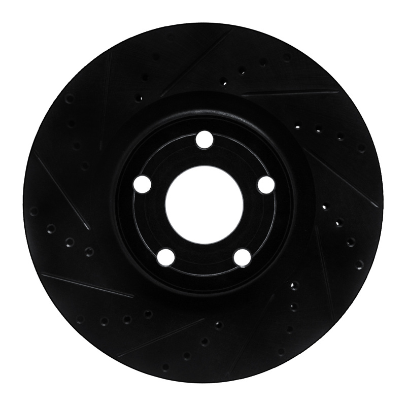 Picture of R1 20-25 Ford BRONCO Sport Front Left Drilled & Slotted Black Brake Rotor