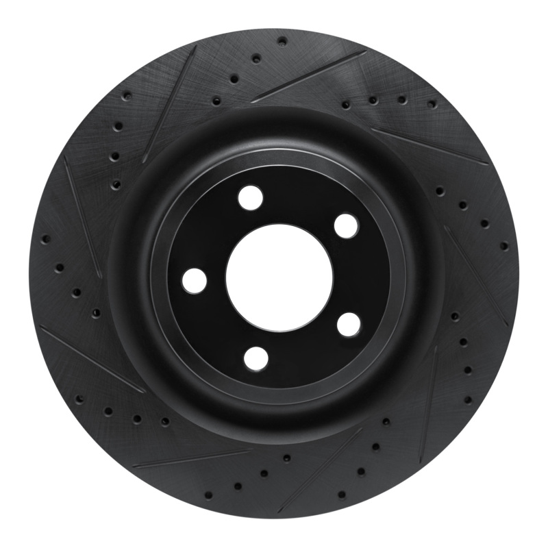 Picture of R1 20-25 Ford Explorer Rear Left Drilled & Slotted Black Brake Rotor