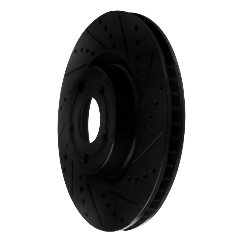 Picture of R1 20-25 Ford BRONCO Sport Front Right Drilled & Slotted Black Brake Rotor