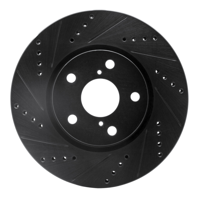 Picture of R1 20-22 Ford Mustang Right Front Drilled & Slotted Black Brake Rotor