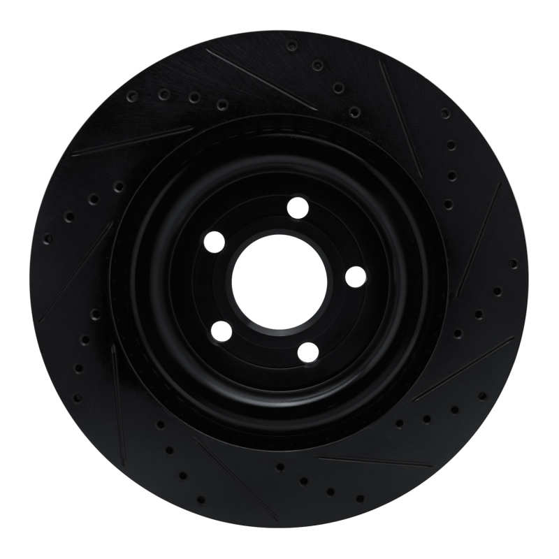 Picture of R1 20-25 Ford Explorer Rear Left Drilled & Slotted Black Brake Rotor