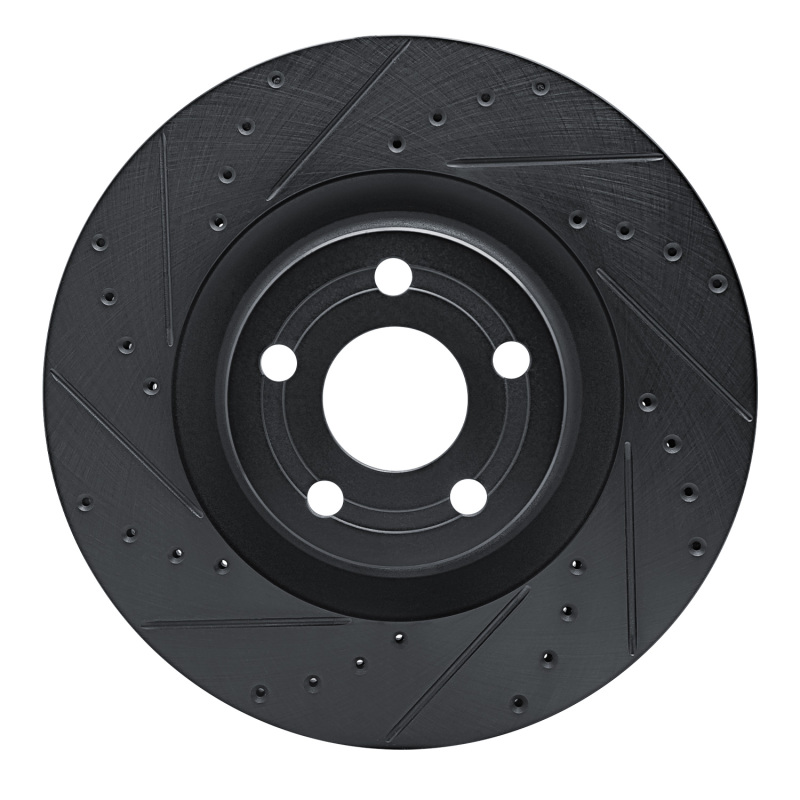 Picture of R1 22-25 Ford Maverick Front Left Drilled & Slotted Black Brake Rotor