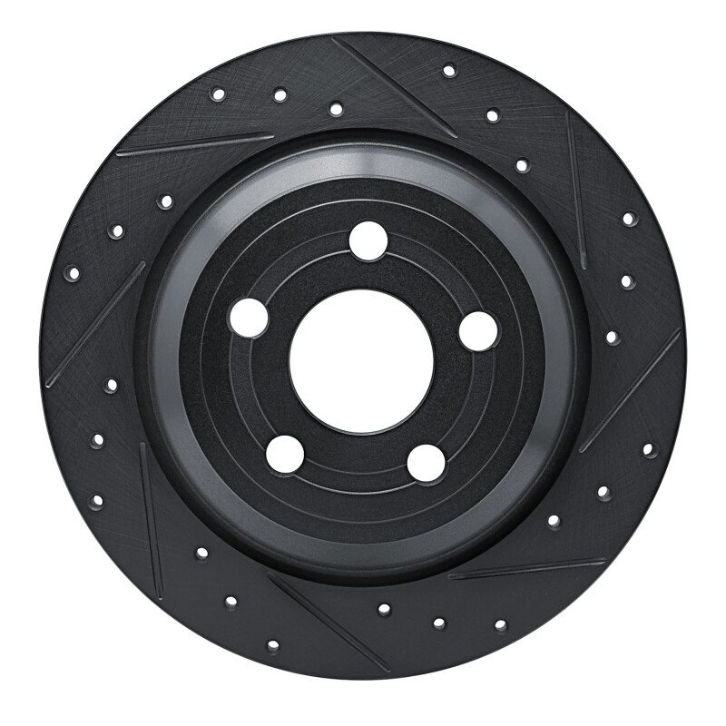 Picture of R1 22-25 Ford Maverick Rear Right Drilled & Slotted Black Brake Rotor