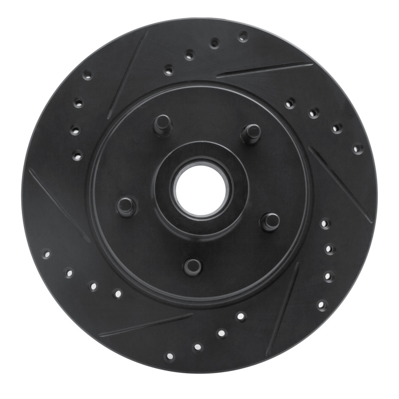 Picture of R1 84-87 Lincoln CONTINENTAL Front Left Drilled & Slotted Black Brake Rotor
