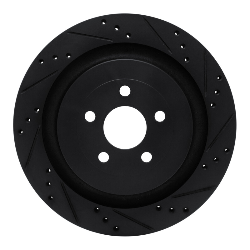 Picture of R1 19-24 Ford Edge Rear Right Drilled & Slotted Black Brake Rotor