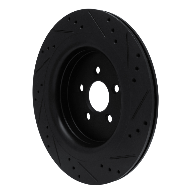 Picture of R1 19-24 Ford Edge Rear Left Drilled & Slotted Black Brake Rotor