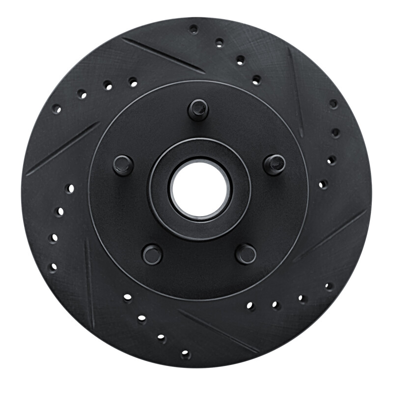 Picture of R1 72-73 Ford Gran Torino Front Right Drilled & Slotted Black Brake Rotor
