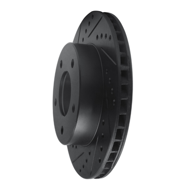 Picture of R1 75-79 Ford LTD Right Rear Drilled & Slotted Black Brake Rotor