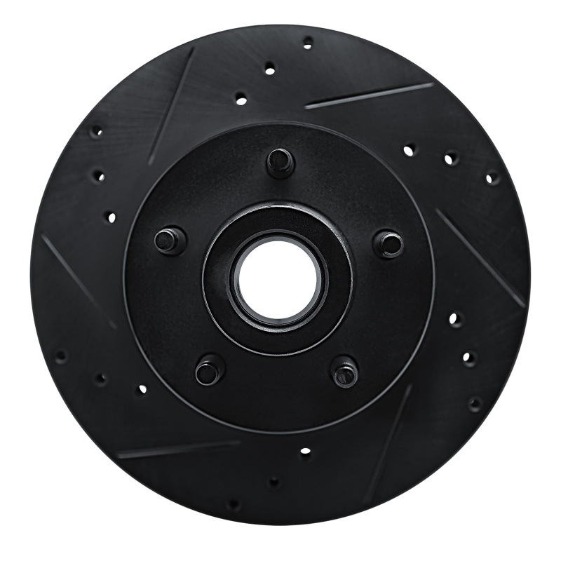 Picture of R1 90-91 Ford LTD Crown Victoria Front Left Drilled & Slotted Black Brake Rotor
