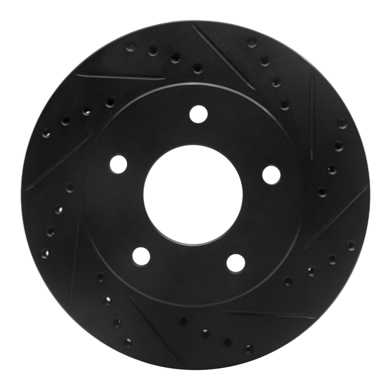 Picture of R1 75-79 Ford LTD Left Rear Drilled & Slotted Black Brake Rotor